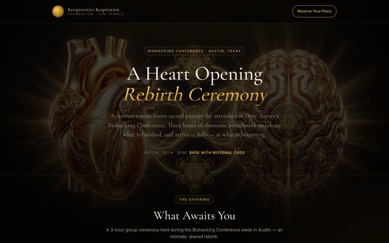 Rebirth Ceremony website
